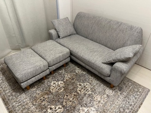 【優先客あり】unico(ウニコ) BOERUM(ボアラム) 2.5シータ オットマン2つ付き