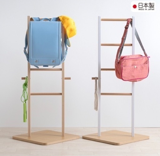 【ほぼ未使用】日本製 「木製ランドセルラック」 ランドセルスタンド ランドセルハンガー ランドセルラック ランドセル掛け ランドセル収納 シンプル おしゃれ 石崎家具