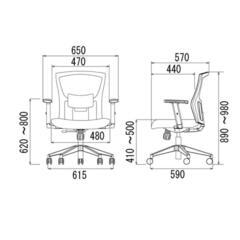 イトーキ サリダチェア 肘置き付き  ブラック YL5-BL

の画像