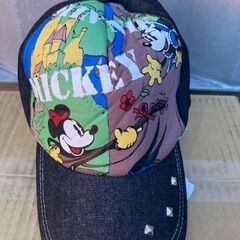 ディズニー　ミッキー デニムポスター柄キャップの画像