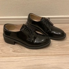 【2足】厚底靴 黒 レザー 23cmの画像
