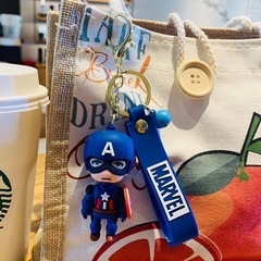 新品高約7.2cm PVC素材 キャプテン・アメリカ バッグチャーム各色１つずつ在庫の画像