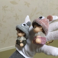 ニット帽子 赤ちゃんラインストーン付の画像