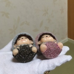 ニット帽子 赤ちゃんラインストーン付の画像