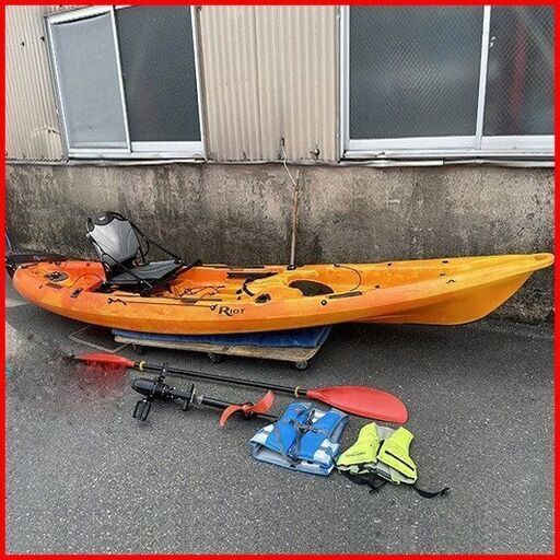 状態良好 motobell mako12/マコ12 Riot Kayaks/ライオットカヤックス ペダル式フィッシングカヤック インパルスドライブ ペダル/パドル付 手渡し希望/自社配送可能（配送エリアについてお問い合わせください）