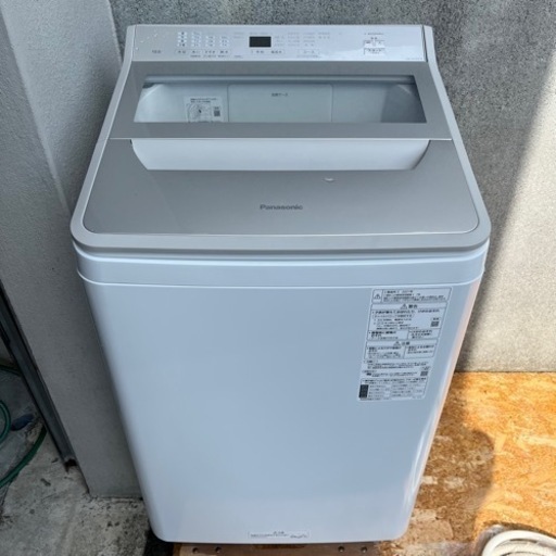 【美品】2021年製 Panasonic NA-FA100H9　簡易乾燥機能付洗濯機 洗濯10kg スゴ落ち泡洗浄 槽・風乾燥