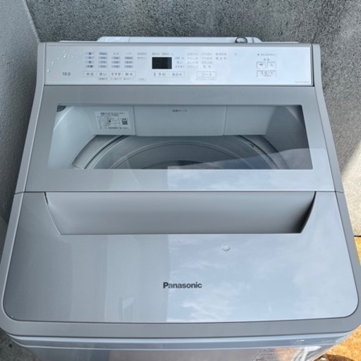 【美品】2021年製 Panasonic NA-FA100H9　簡易乾燥機能付洗濯機 洗濯10kg スゴ落ち泡洗浄 槽・風乾燥