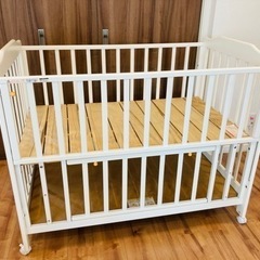 【KATOJI】ベビーベッド　120×70 カトージ　白