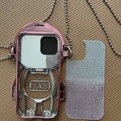 iPhone12 携帯ケース　宇宙飛行士　ピンク　チェーン付きの画像