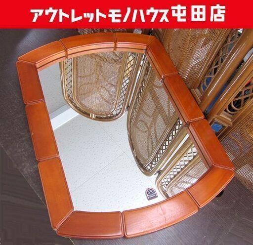 AZEGAMI GLASS アゼガミ 鏡 ヴィンテージミラー 壁掛け ウォールミラー 木枠 札幌市北区屯田