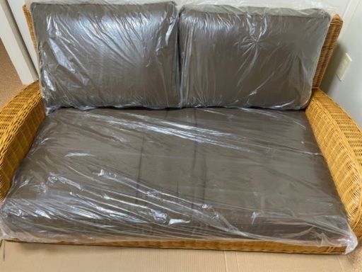 未使用品☆2人掛けラタンソファ☆アジアン家具