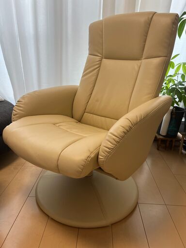 【美品】1人用リクライニングソファサロンなどで重宝。２脚セット(各オッドマン付き)