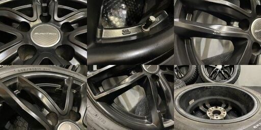 【DUNLOP WM01 225/50R17】スタッドレス【EURO TECH 17インチ 7.5J5HPCD112+38】19年製 バリ溝 ブラック audi/A4/A6等　(TF116)