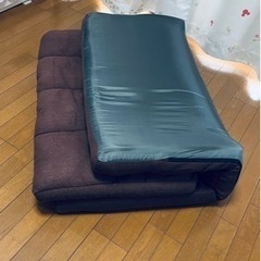 リクライニング付き　ソファーベッド（横幅90cm）の画像