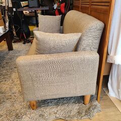 2人掛ソファ コンパクトサイズ ベージュの画像