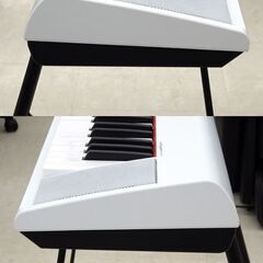 北海道 千歳市/恵庭市 動作品 YAMAHA/ヤマハ 電子キーボード Piaggero/ピアジェーロ NP-12WH 2021年製 ホワイト 61鍵 スタンド付 電子ピアノの画像