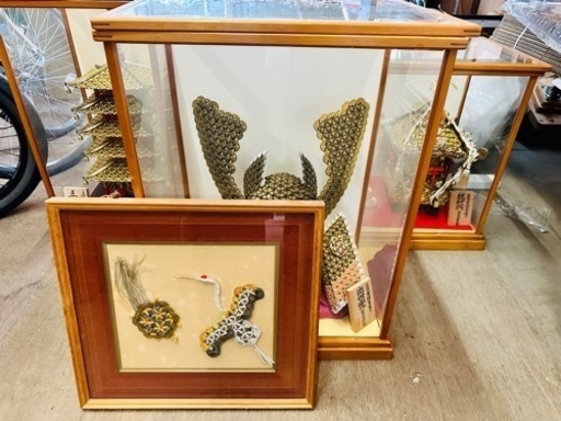 ご予約品 五円玉細工 4点セット まとめて限定 バラ不可 兜 宝船 神輿 縁起物 五月人形 美術品 骨董品