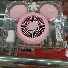 【ドリーム川西店御来店限定】  ミッキーコンパクト扇風機 ピンク 【2002982255666194】の画像