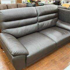 【値下げしました!!】2Pワイドソファ リビング家具 大型家具  No.3345●黒系 ダークブラウン系 ※現金、クレジット、ぺイペイ、スマホ決済対応※