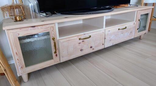【美品】テレビ台 160 テレビボード 完成品 無垢 天然木 北欧風