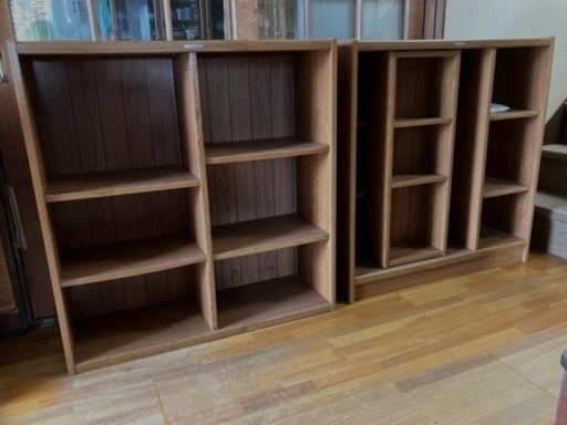 本棚 スライド式本棚 2つセット 積み重ね可