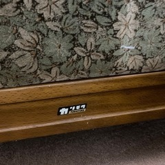 引き取り限定、カリモク家具 カウチ ソファー 、ベロア 花柄 コロニアルの画像