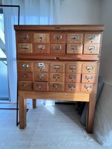 【引き取り優先】薬棚　希少　図書館　カードケース　KIHARA キハラ　小引き出し