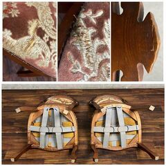 🔷🔶🔷WY6/3 ダイニングチェア 2脚セット 猫足 チェア 鋲打ち 金華山