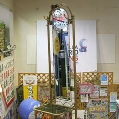 アンティーク調 アイアンフレーム スリッパラック 4段 ミラー付き 幅36×奥行28×高さ176cm 玄関収納 インテリア 札幌市 清田区 平岡の画像