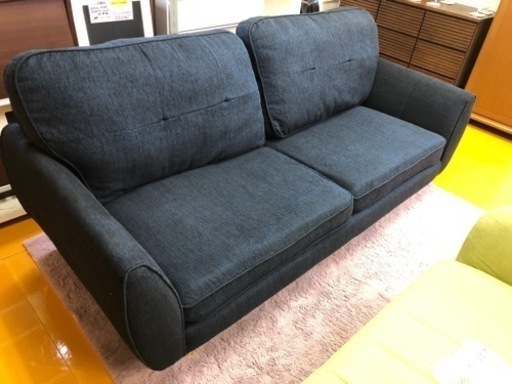 【リサイクルサービス八光】幅197㎝　ネイビー　3人掛けソファ