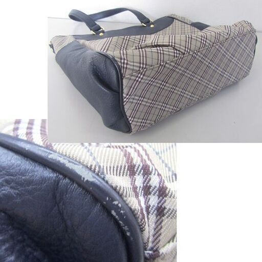 BURBERRY ブルーレーベル トートバッグ レザー＆キャンバス BLUE LABEL バーバリー札幌市北区屯田