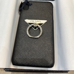新品 未使用 PRADA iPhone XS Max スマホ ケース iPhoneケース プラダ サフィアーノ レザー 本革 リング付きの画像