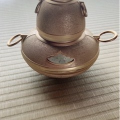 《茶道具》茶釜 金メッキ 置物