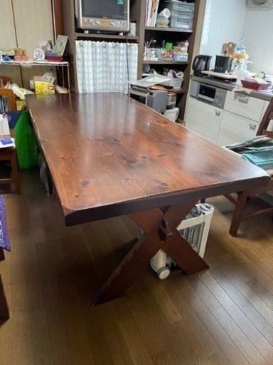 ダイニングテーブル×イス3×ベンチ1｜一枚板