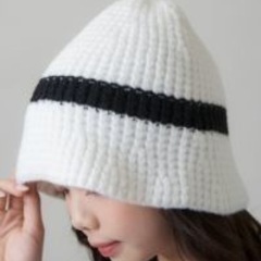 新品未使用　SPINNS  ラインデザイン ニットバケットハット...