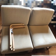 【無印良品】リビングでもダイニングでもつかえるソファ（肘掛け付き）2脚の画像