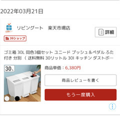 30L　ゴミ箱　プッシュ＆ペダル式　１個の画像