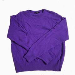 UNIQLO　プレミアムラムウールクルーネックセーター　パープル
