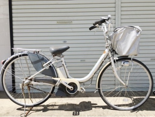 防犯登録解除済み YAMAHA PAS 自転車 26インチ ×1 8/8 37-590 シルバー ブリヂストン 二輪 中古品