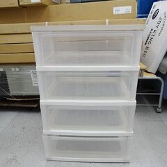 【恵庭】☆中古品☆4段 ウッドトップチェスト 幅56×奥行41×...
