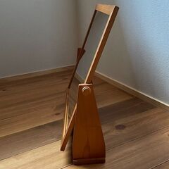 ■角度調整できる大型ミラー■46cm×54cm■木枠■大型鏡■美品■の画像