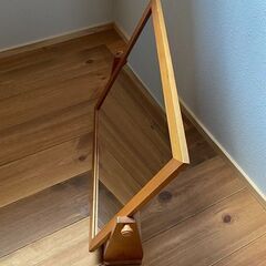 ■角度調整できる大型ミラー■46cm×54cm■木枠■大型鏡■美品■の画像