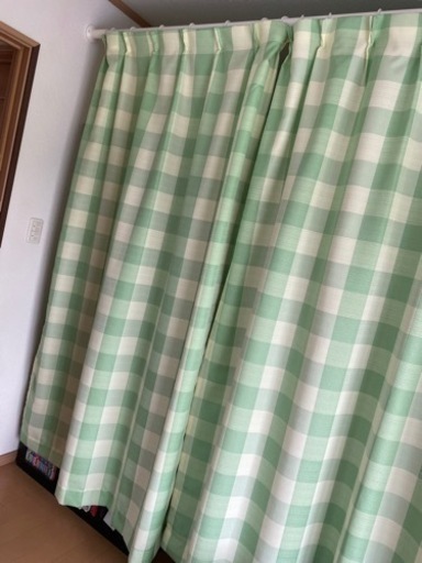 カーテン　100×200 グリーン　美品