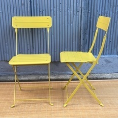 IKEA 屋外用テーブル＆チェア2脚 SUNDSÖ スンドソー　イエローの画像