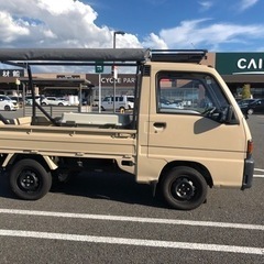 20日まで【軽キャン】サンバーks4 ルーフラック　カーサイドタープ付きの画像