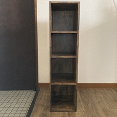 【ニトリ】カラーボックス　Nカラボ　スリム3段(ミドルブラウン)+追加板1枚の画像