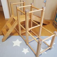 RiZKiZ 木製ジャングルジム 滑り台つきの画像