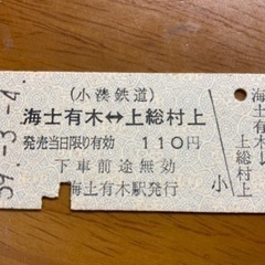 【印刷ミス・使用済】小湊鉄道　硬券 ⑤