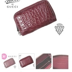 	C853 GUCCI 税込定価18.3万!! クロココインケース ★ ボルドー