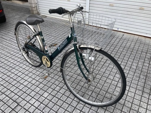 【27インチ自転車】6段変速付　前後タイヤ、チェーン、カゴ、グリップ新品❗️若林自転車　膳所店　SALE中❗️
